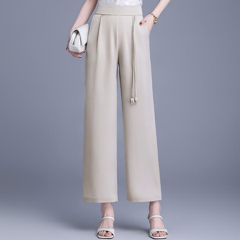 

2026 New Versatile High Waist Straight Leg Trousers - Loose, Slimming, Breathable, Stylish Trousers for Middle-Aged and Elderly Women. 4XL бежевый