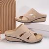 Wearing Beach Flat Mother Shoes Women's Snals Wedge Heel Retro Hollow Slippers
