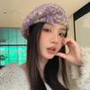 Winter hat women's fleece warm knitted wool hat big head circumference beret fashionable versatile stacking hat