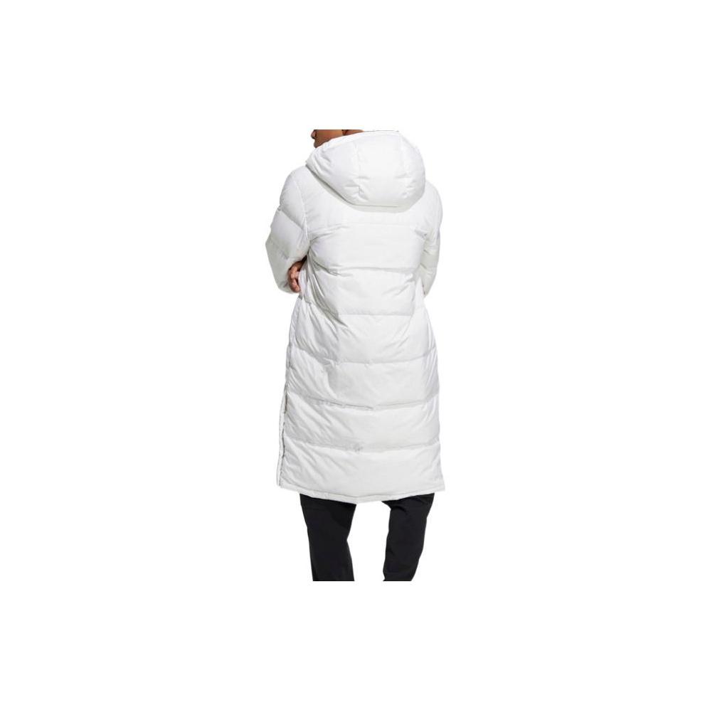 adidas Alphabet Logo Print Hooded Medium Length Down Jacket Unisex Outerwear White HZ2600