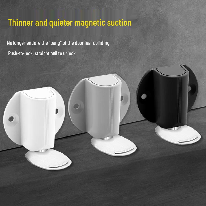Adjustable Magnetic Doorstop: No-Drill, Floor-Mounted Anti-Collision Bumper for Bathroom Doors