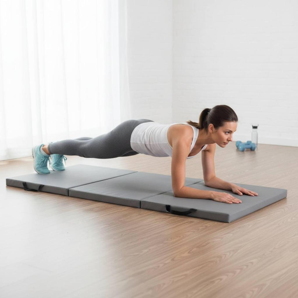 Gymnastics Mat Three Fold Folding Exercise Easy to Clean for Dancers,