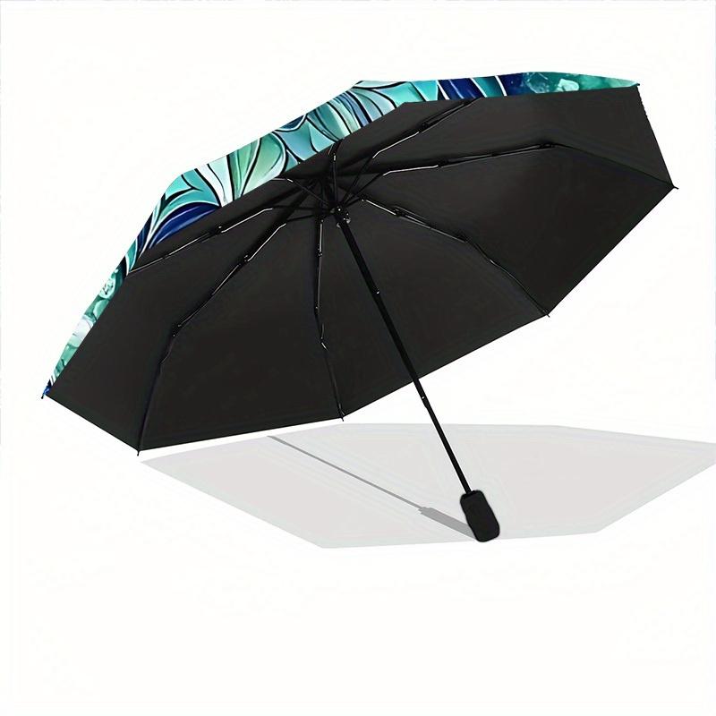 1pc Mandala Artwork Automatic Open/close Folding Umbrella, Compact Portable Travel Umbrella,Cute Umbrella, Durable Construction Yy250804097