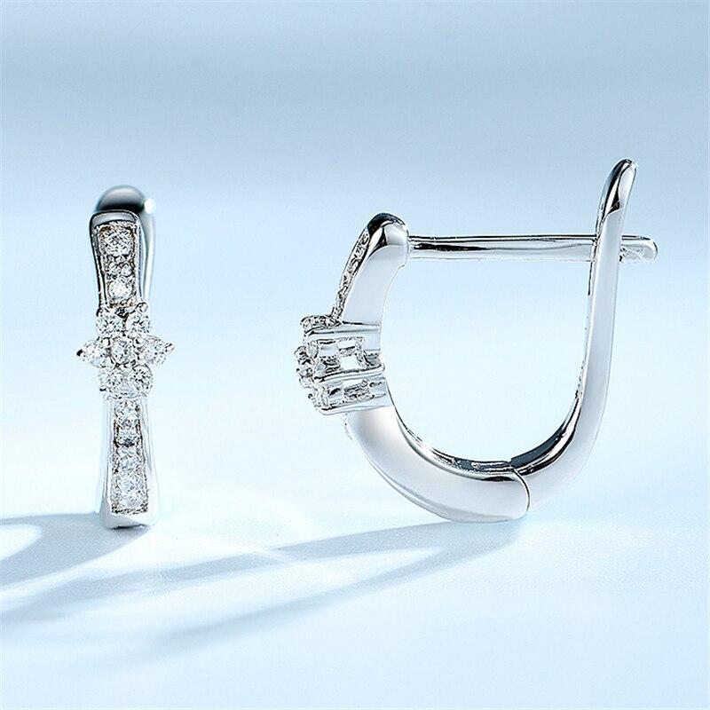 Wedding Jewelry Fashion Delicate Flower 925 Sterling Silver Clip Earrings For Women Girls Anniversary Gifts Fine Jewelry