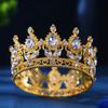 Tiaras y Coronas Redondas de Cristal Barroco Diadema con Pedrería Corona de Baile Corona Accesorios para el Cabello de Boda Joyería Corona