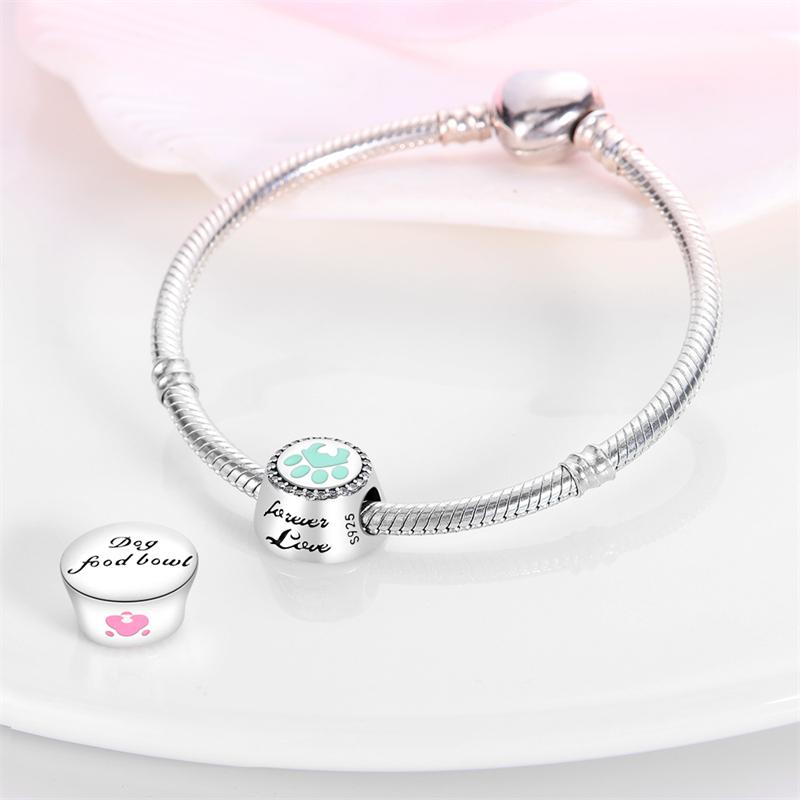 Plated 925 Silver Youth Kitten fluttering butterflies Charms Fit 925 Charms Bracelet Beads Jewelry Gifts for Women