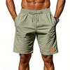 Men's Lightweight Linen Breathable Solid-Color Beach Sports Casual Loose-Fit Shorts