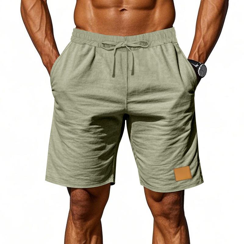 Men's Lightweight Linen Breathable Solid-Color Beach Sports Casual Loose-Fit Shorts