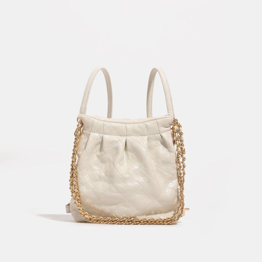 Diamond-patterned-style hobo bag 2024 women's spring-summer new mini backpack niche high-end single-shoulder crossbody bag