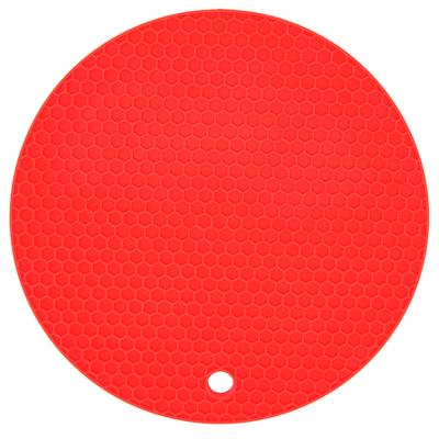 Round Shape Mat Food Grade Thickened Silicone Placemat Insulation Pad Microwave Oven MatRed