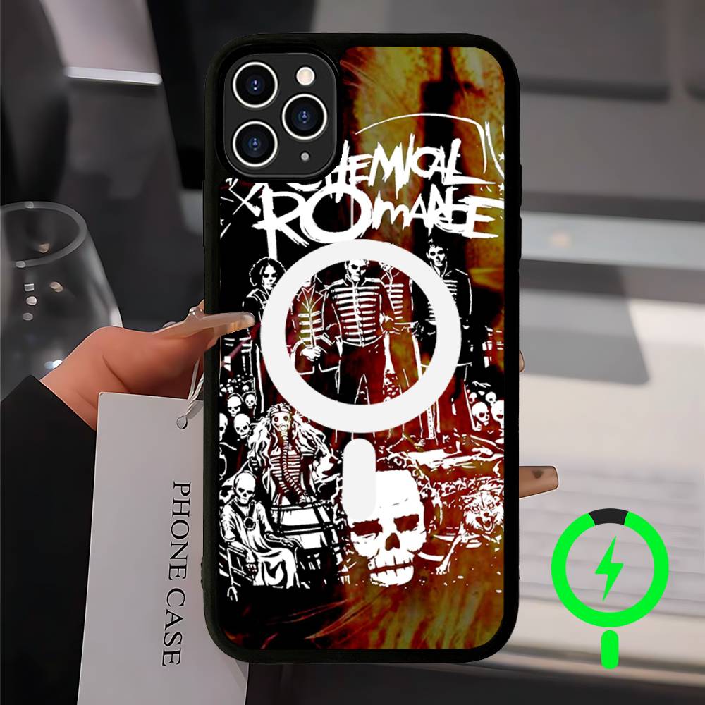 My Chemical Romance Rockband Magnetische Hülle Für IPhone 17 16 14 13 12 11 15 Pro Max Plus Kabelloses Laden Handyhülle