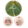 100pcs Natural Wood Beads Round Ball Spacer Smiling Face Doll Head Bead DIY Jewelry Making Supplies Bracelet Necklace