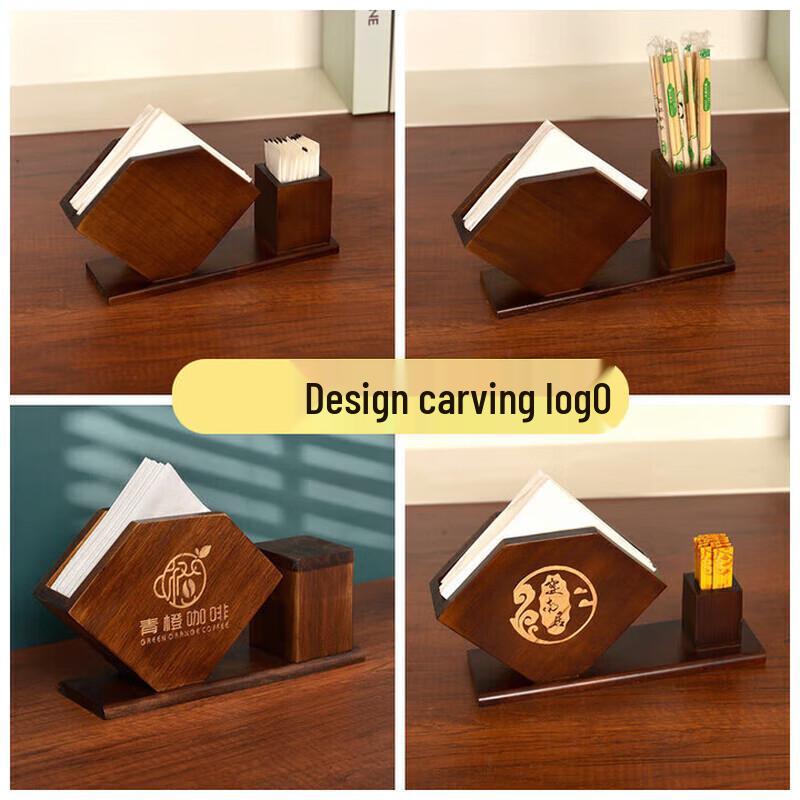 Bamboo Wood Tissue & Toothpick Box