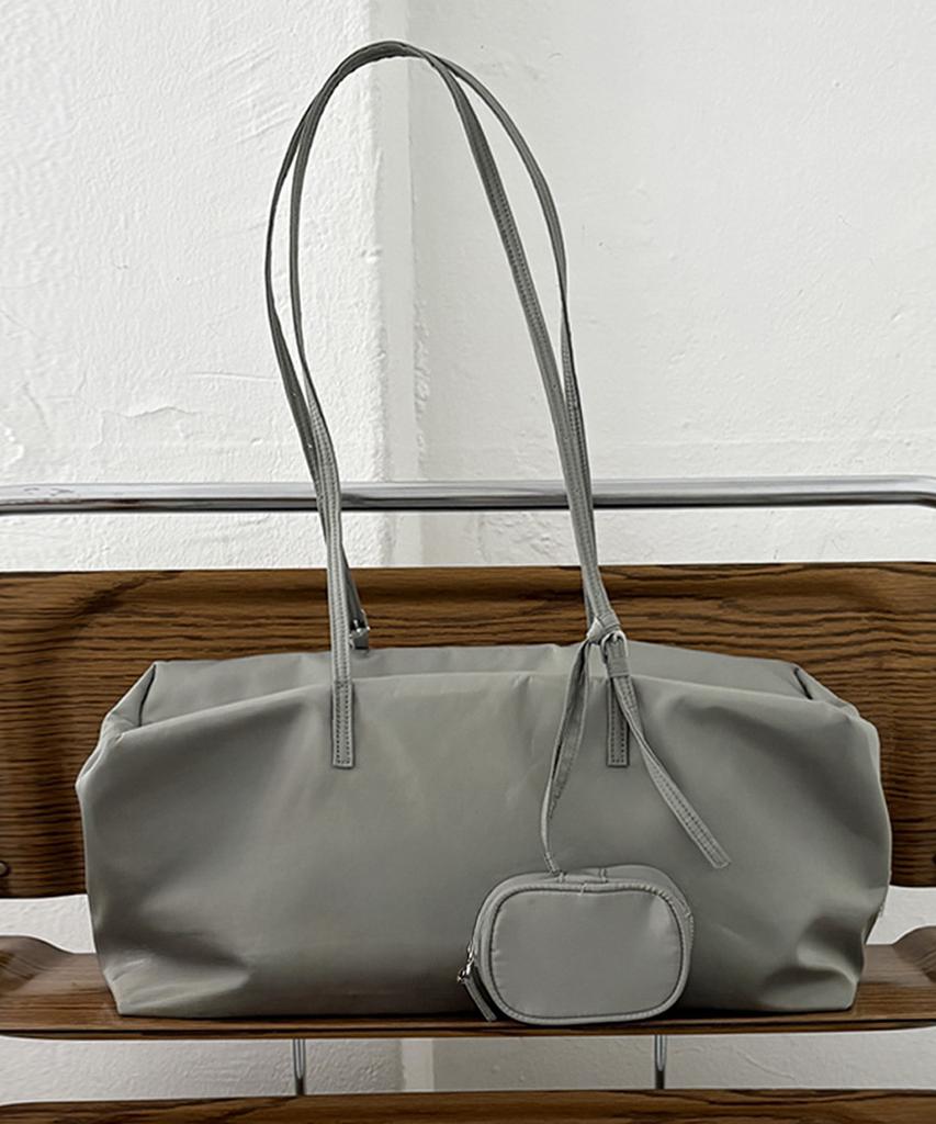 Clote Glossy Square Shoulder Bag - Khaki