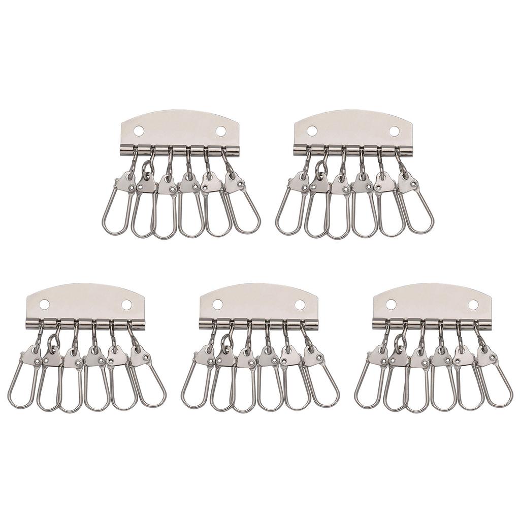 5 Pcs Keyring Organizers Key Row Key Holders with 4/6 Snap Hooks Keychain Organizers for Wallet