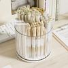 2-In-1 Rotating Pen Holder Rotating Desktop Organizer Storage Box With Drawer Plastic Pen Holder Cosmetic Storage Box