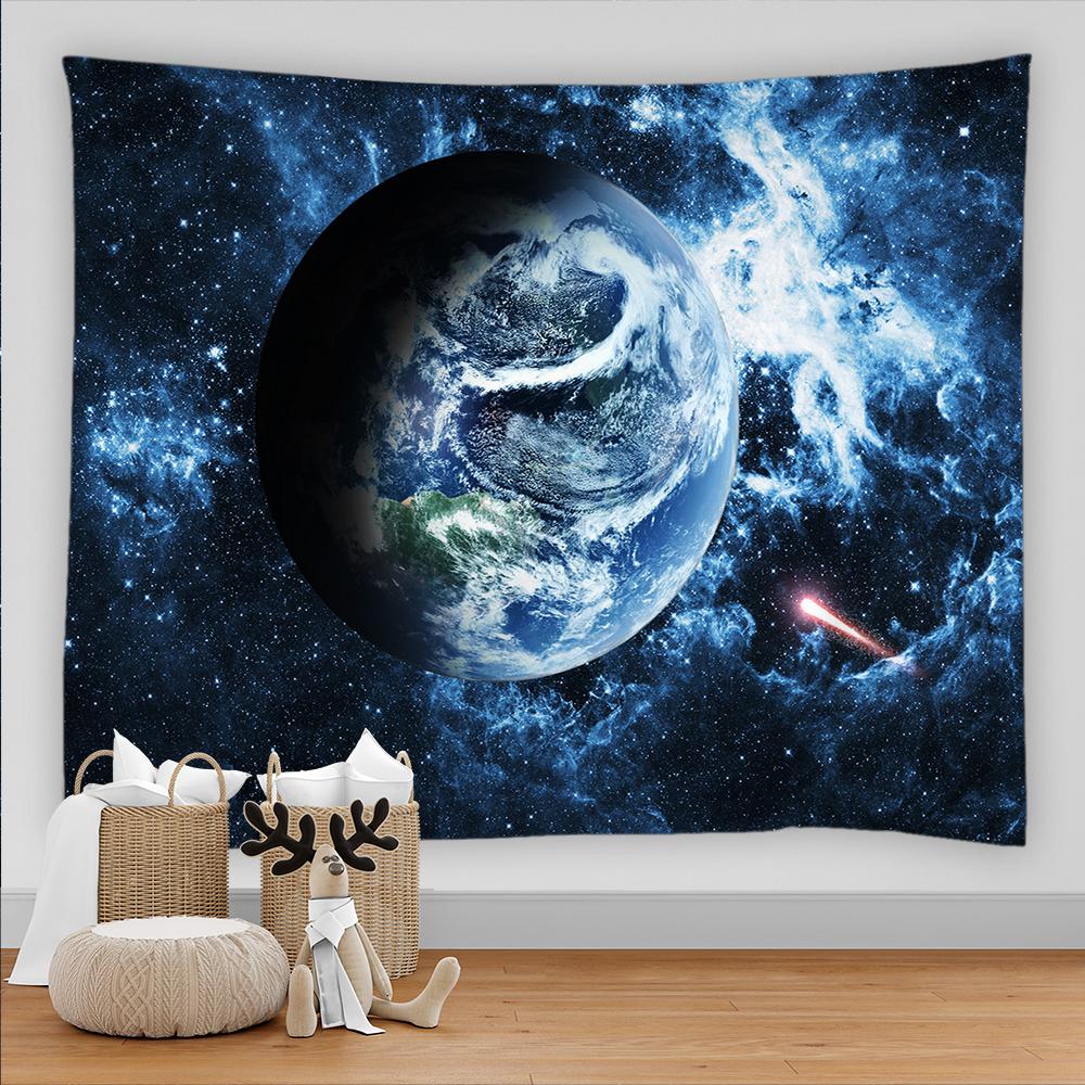 Moon Star Pattern Tapestry Home Decor Wall Sun Earth Star Sky Print Pattern Blanket