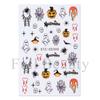 New Nail Art Stickers Halloween Pumpkin Ghost Love Spider Web Cute Cartoon Adhesive Nail Stickers