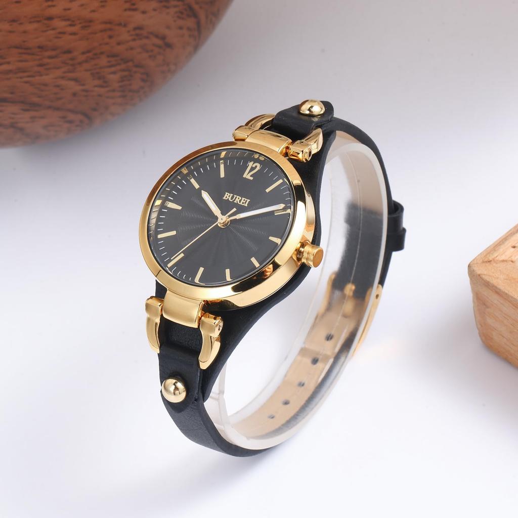 BUREI Analog Quartz Watch with Waterproof Leather Slim and Large A and Lightweight Watch for A Popular Choice for and Everyday A Great Gift for or Any