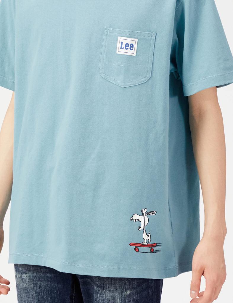 Lee Official Collaboration Back Print Blue Small T-Shirt, Men's, LT3043-347, Gray,