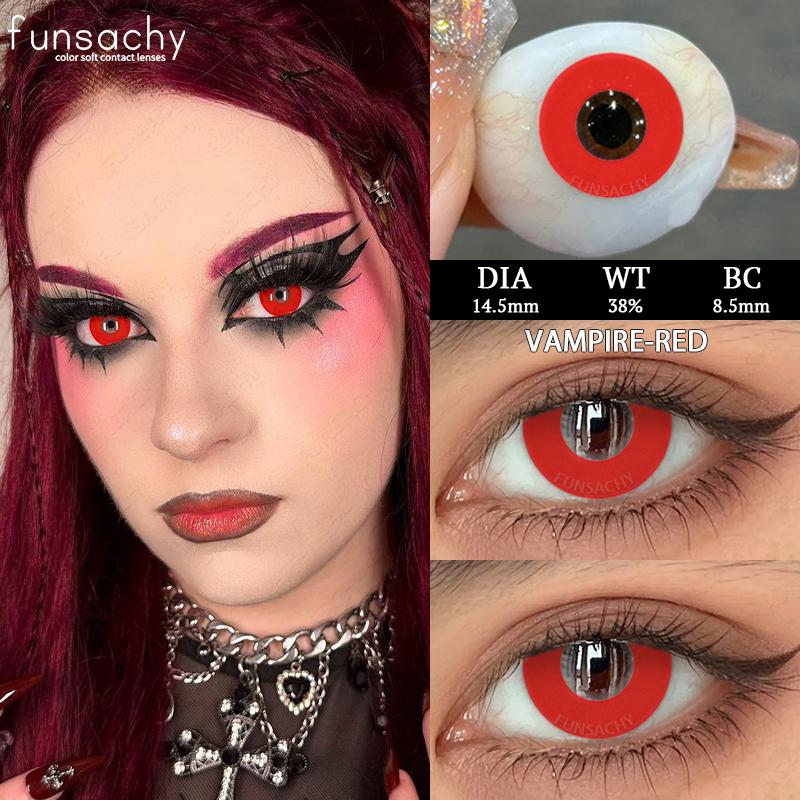 

FUNSACHY Аниме Косплей Контактные Линзы для Глаз Цветные Красные Черные Линзы Хэллоуин Ролевые Игры Контактные Линзы Глаза Линзы для Косплея