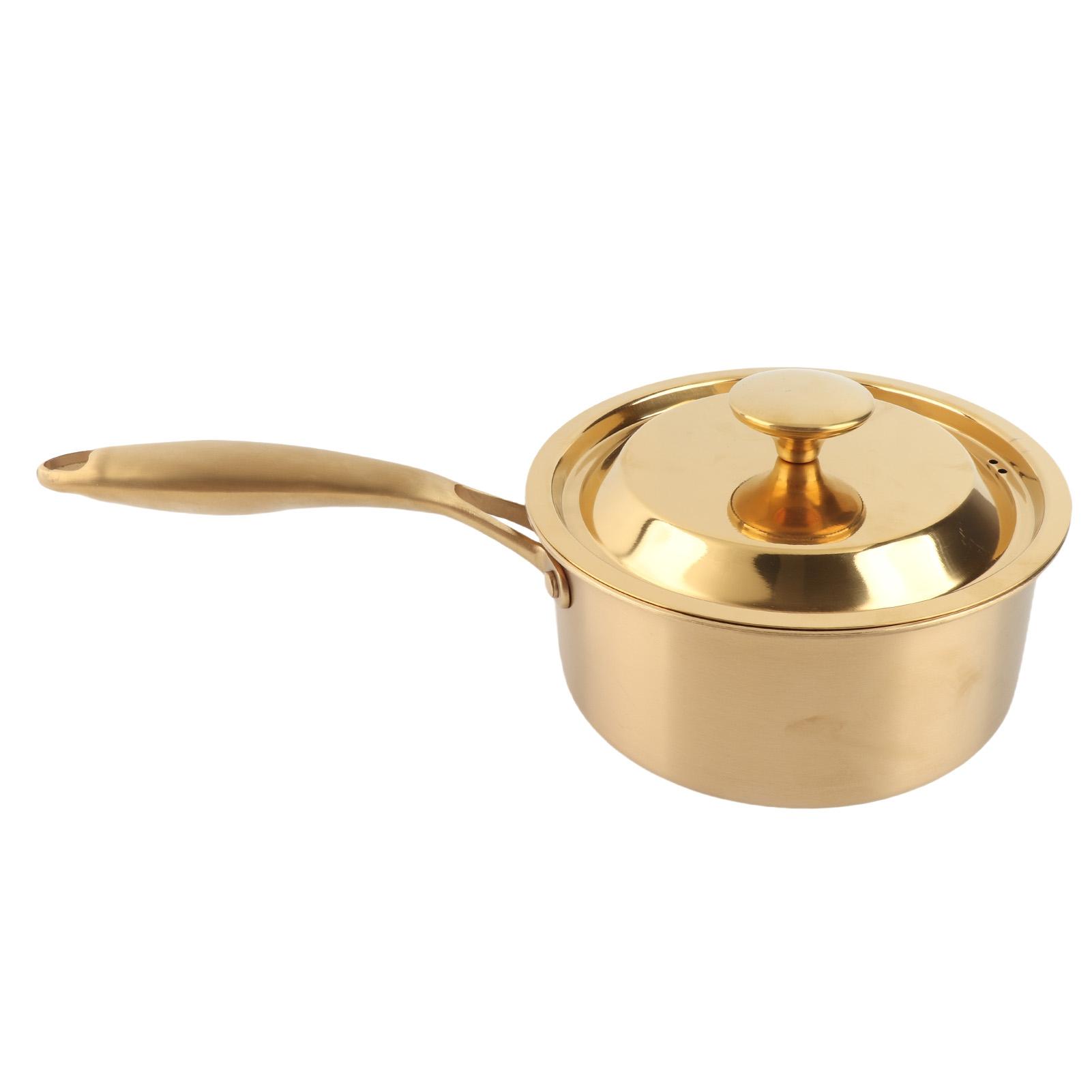 

Stainless Steel Thickened Milk Pot with Lid Compound 3‑Layer Bottom Complementary Food Pot