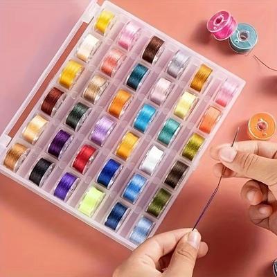 25/36 Stück Mehrfarbige Nähmaschinen-Spulenbox mit Nähgarn DIY Nähmaschinen-Spulen Ersatz Nähmaschinenzubehör