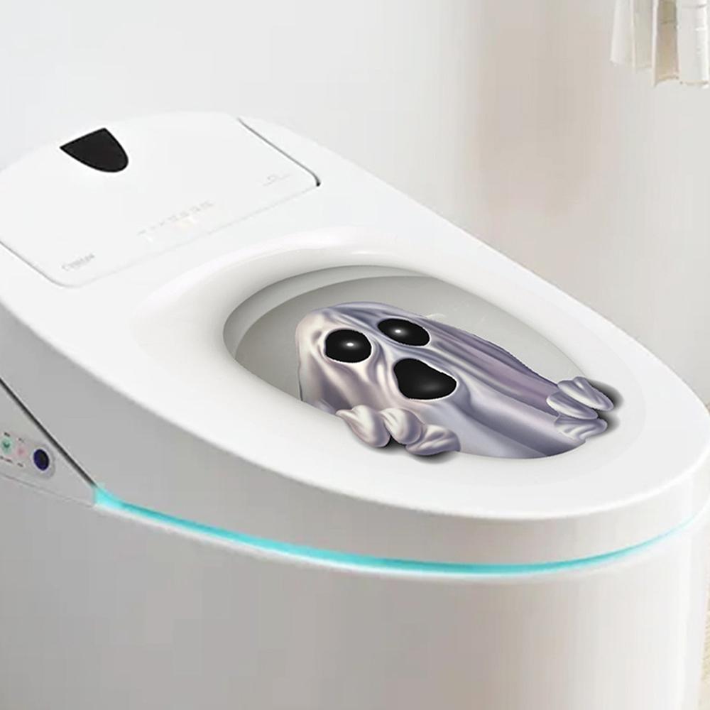 1 Stück Halloween Geist Bohrt Aus Toilette Aufkleber Bemalte Toiletten Dekoration Wasserdichte Toilettendeckel Aufkleber