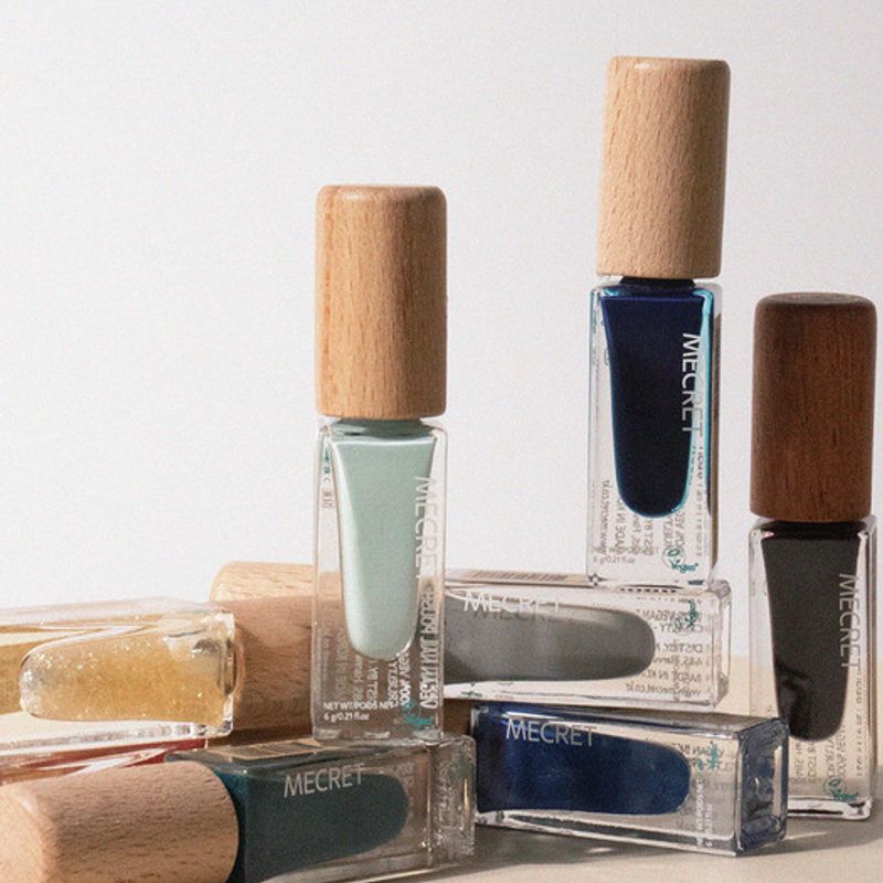 MECRET [Set of 2] Odor-Free Vegan Nail Polish 6g (51 Types) 47. Champagne Glass