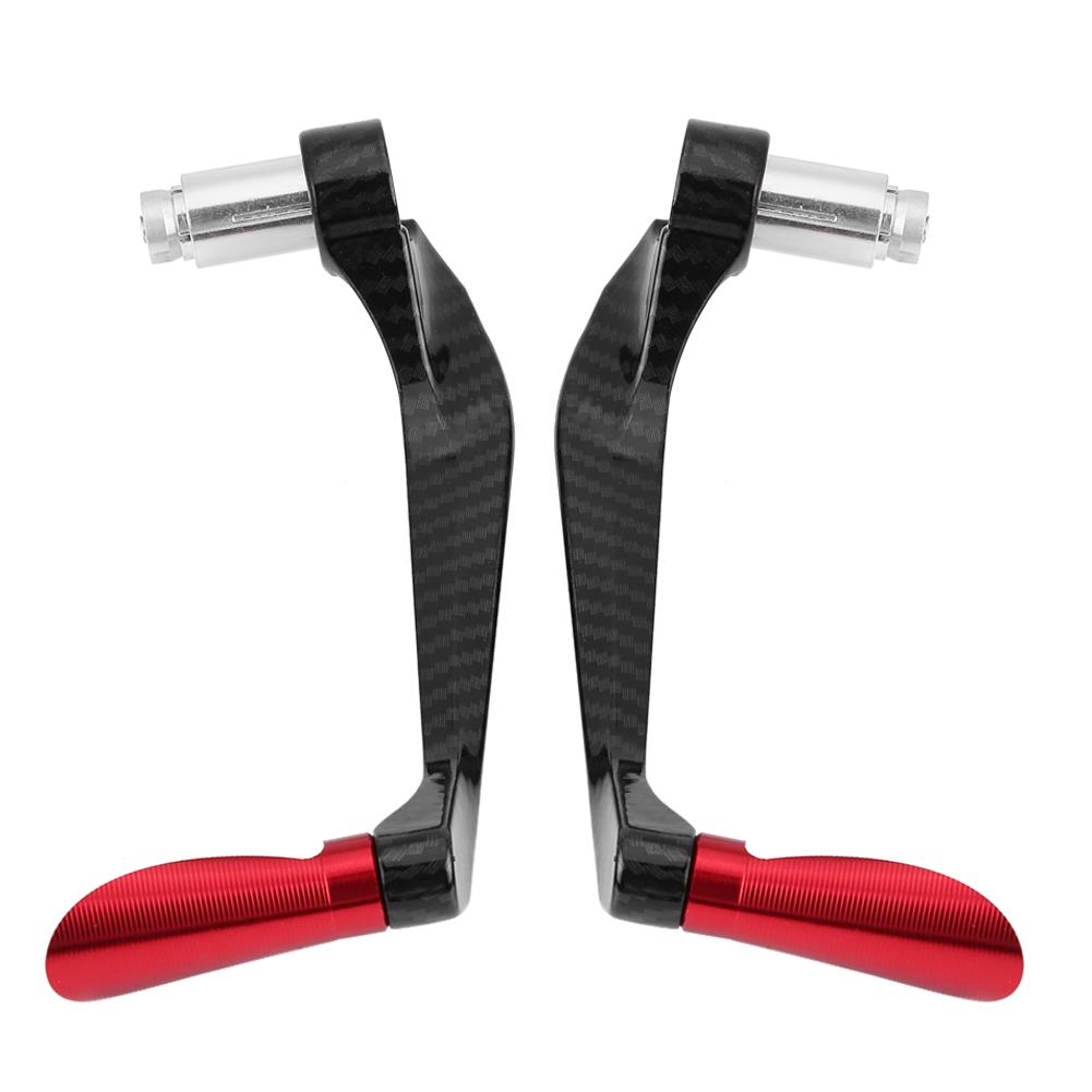 1 Pair of Carbon Motorcycle Brake Levers Handlebar Guard(Red)
