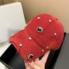 Torn Effect Rhinestone Baseball Cap Cotton Hip Hop Cap Luxury Hole Washed Hat  Outdoor Sports