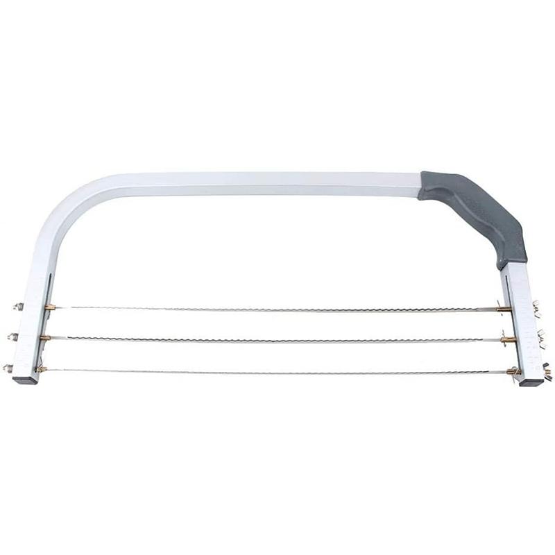 

Большой регулируемый 3-лезвийный резак для торта, прослойка для торта, сделай сам, бытовые инструменты для выпечки, выравниватель, пила из нержавеющей стали серебряный