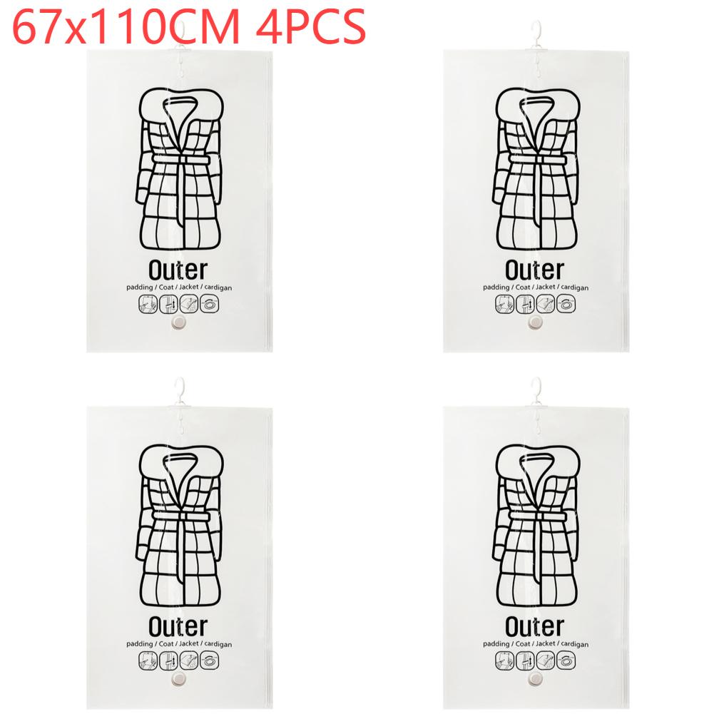 Hanging Vacuum Bags Space Saving Clothes Compression Storage Bag Reusable Empty Pump Bags Clothes Wardrobe Quilt Vacuum Pack