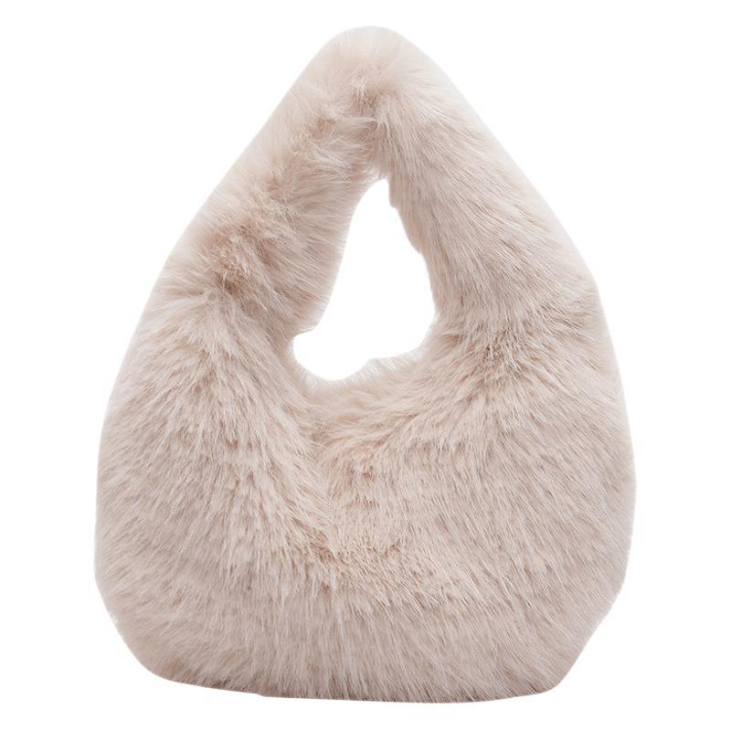 2025 autumn and winter new high-value portable wool bag women's popular plush bag high-end niche versatile clutch bag