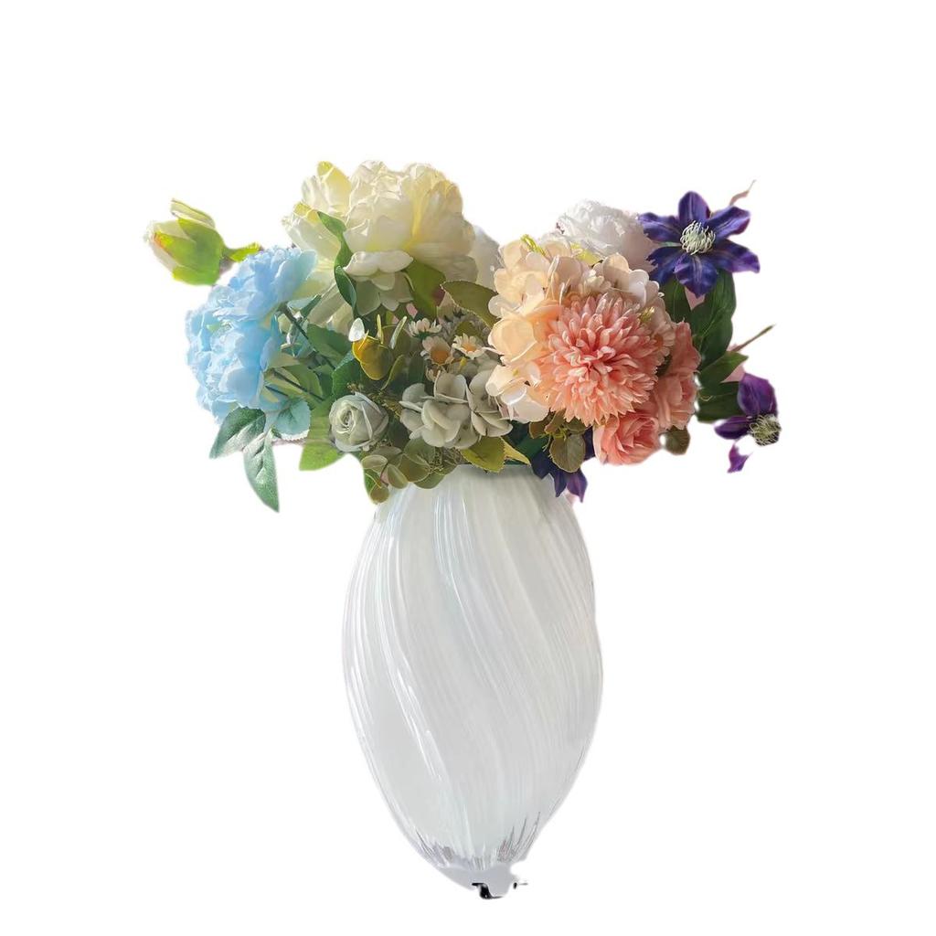 Vase en Verre Européen Minimaliste, Petite Pièce Maîtresse Créative de Luxe pour Table à Manger Salon, Support de Fleur Hydroponique