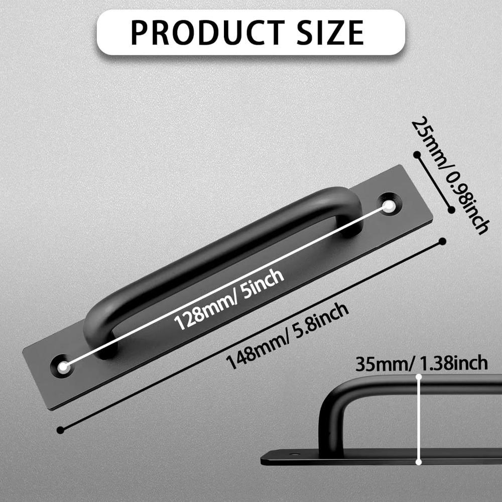 1/2Pcs Aluminium Alloy Sliding Barn Door Pulls Easy Installation Hardware Handle