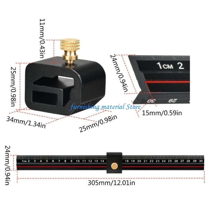 Y5GD L Adjustable Scriber Aluminum Rule for Precise Measurement & Line Drawing