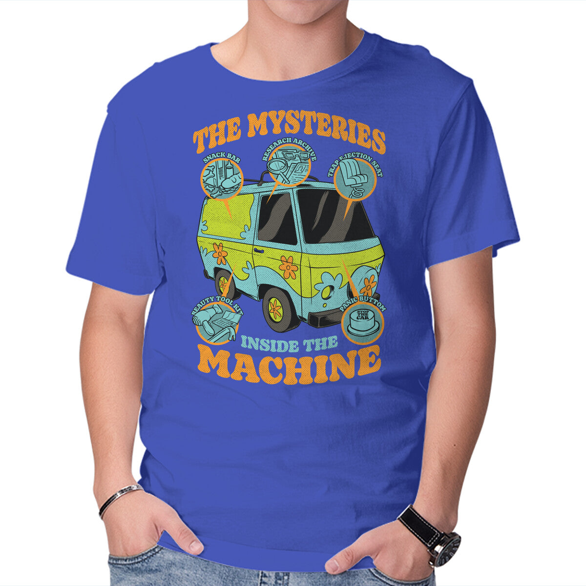 Unisex Crew Neck T-Shirt Mystery Van Gadgets Graphic Short Sleeve Casual Tee S