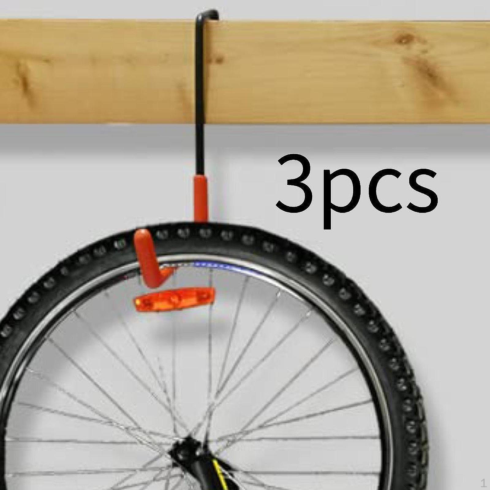 

3 Pieces Bike Hooks for Garage Holders Easy Intallation Rafter Hangers Storage Bicycles помаранчевий