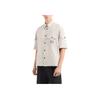 Emporio Armani Ss25 Logo Leather Label Solid Color Short Sleeve Shirt Men shirts Beige EM001522-AF13810-U1098