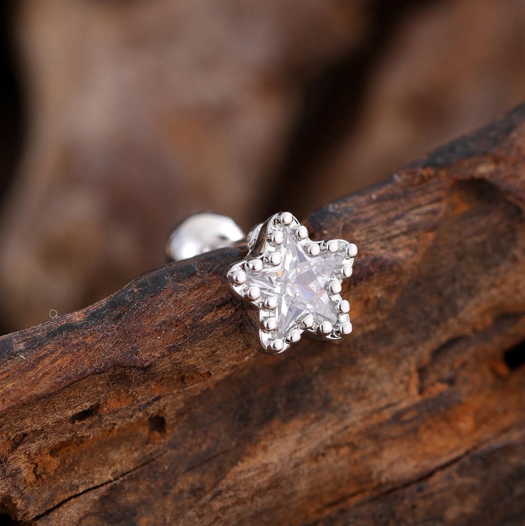 Orecchini a Bottone per Cartilagine in Acciaio Inossidabile Zircone, Semplici e Personalizzati, Orecchini Raffinati e Piccoli Micro-intarsiati, Gioielli per Piercing
