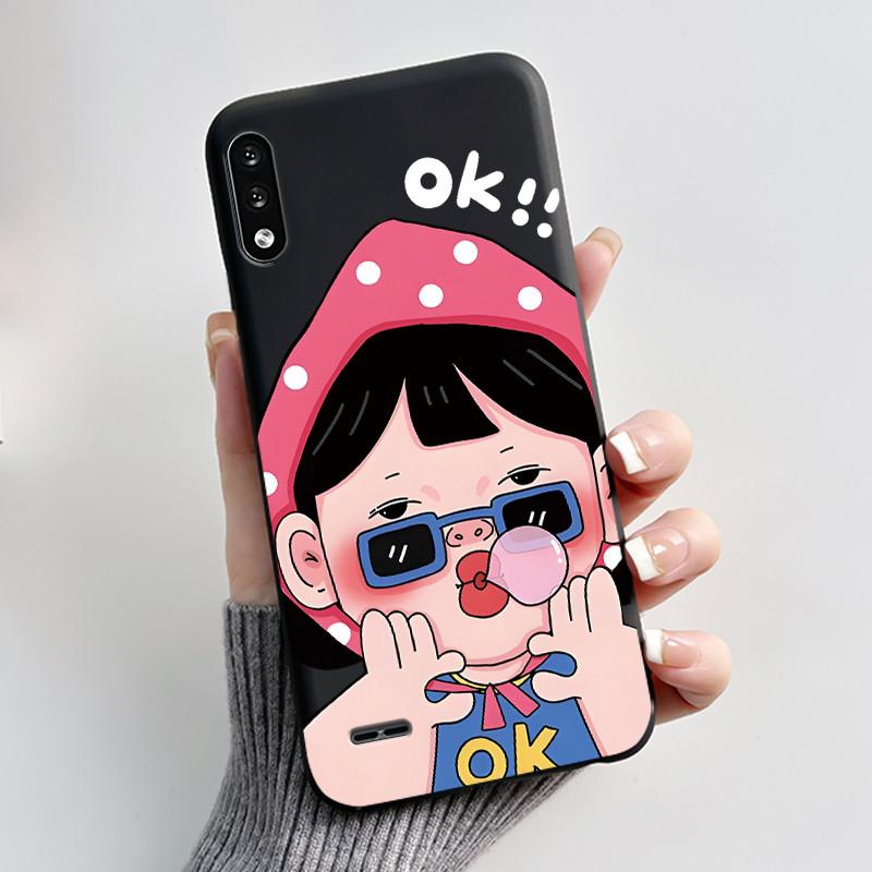 Casing For LG K22 Soft Case LMK200Z LMK200E LMK200B LM-K200 Aesthetic Cute Cat Cartoon Phone Back Cover Shockproof Black Bumper