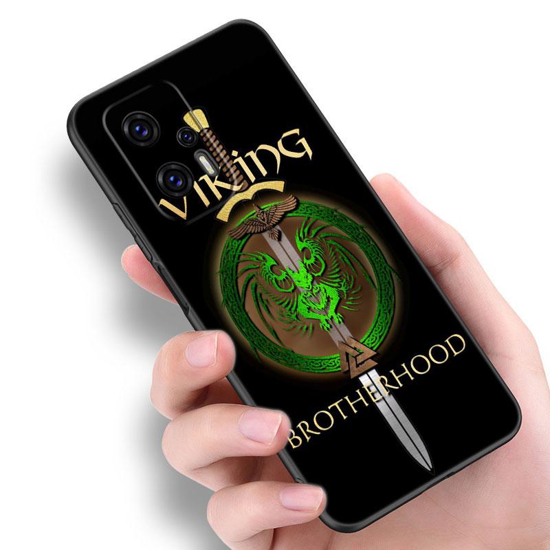 Viking Vegvisir Logo Telefonfodral För Xiaomi POCO F2 F3 M2 M3 M4 X3 X4 Pro NFC F4 GT 5G F1 X2 C3 C31 C40 M5S Mjuk TPU Svart skal