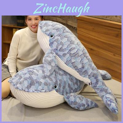 Adorable Cartoon Blue Whale Plush Pillow Soft Stuffed Animal For Kids Birthday Gifts