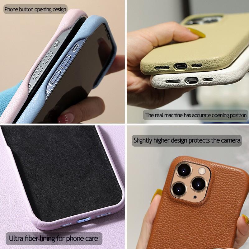 Litchi Pattern Leather Phone Case For iPhone 14 13 12 11 Pro Max 14 Plus Luxury Protection Back Cover