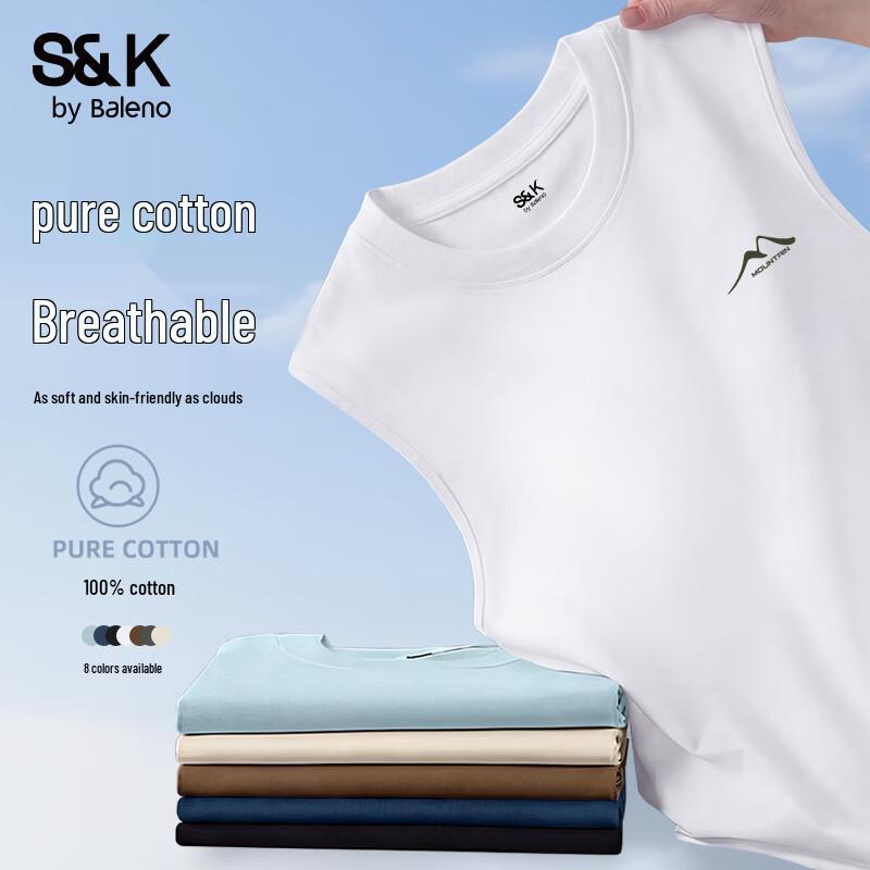 Baleno Men s S&K Series Pure Cotton Sleeveless T-Shirt 4XL