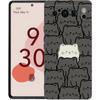 Phone Case For Google Pixel 8 A 7 6 Pro 6A 5G Black Soft Shockproof Back Cover Silicone TPU Shell Coque Cat-Printed