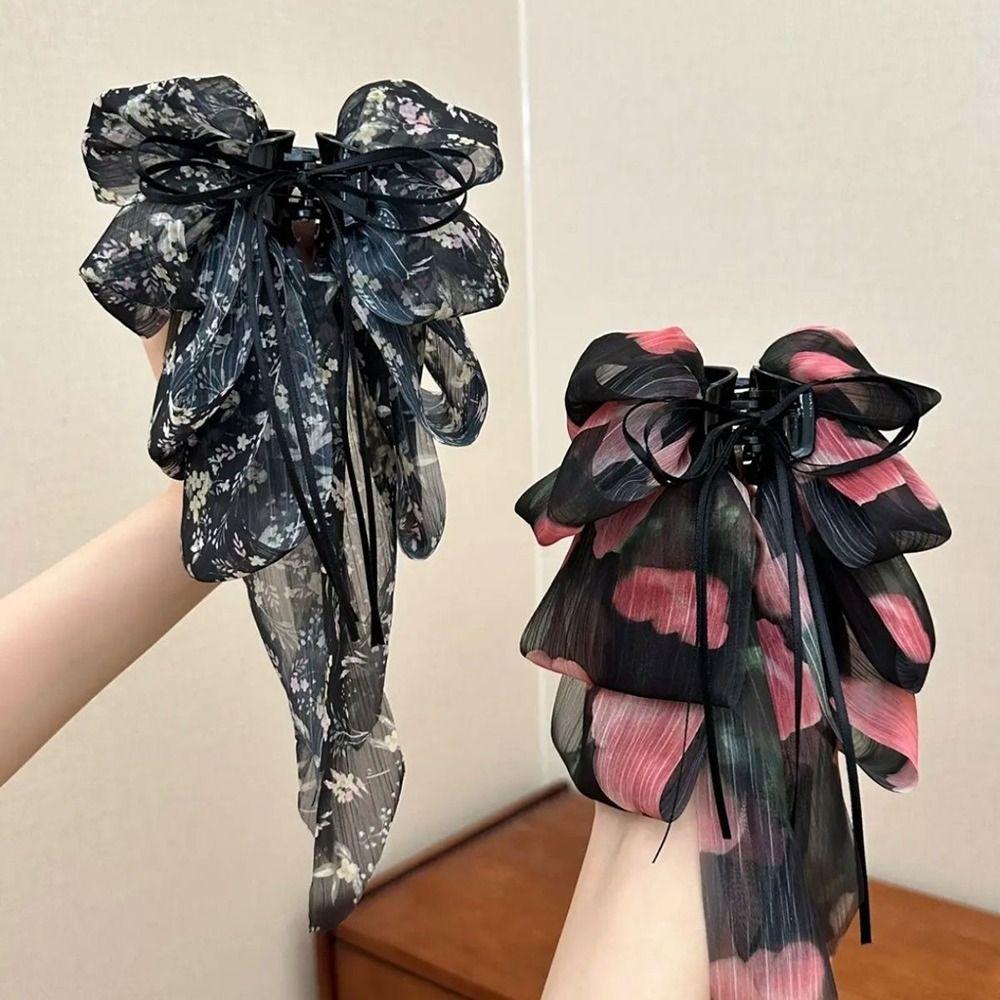 1Pcs Volumizing Tail Clips Elegant Hair Claw Durable Chiffon Hair Clip for Women Girls
