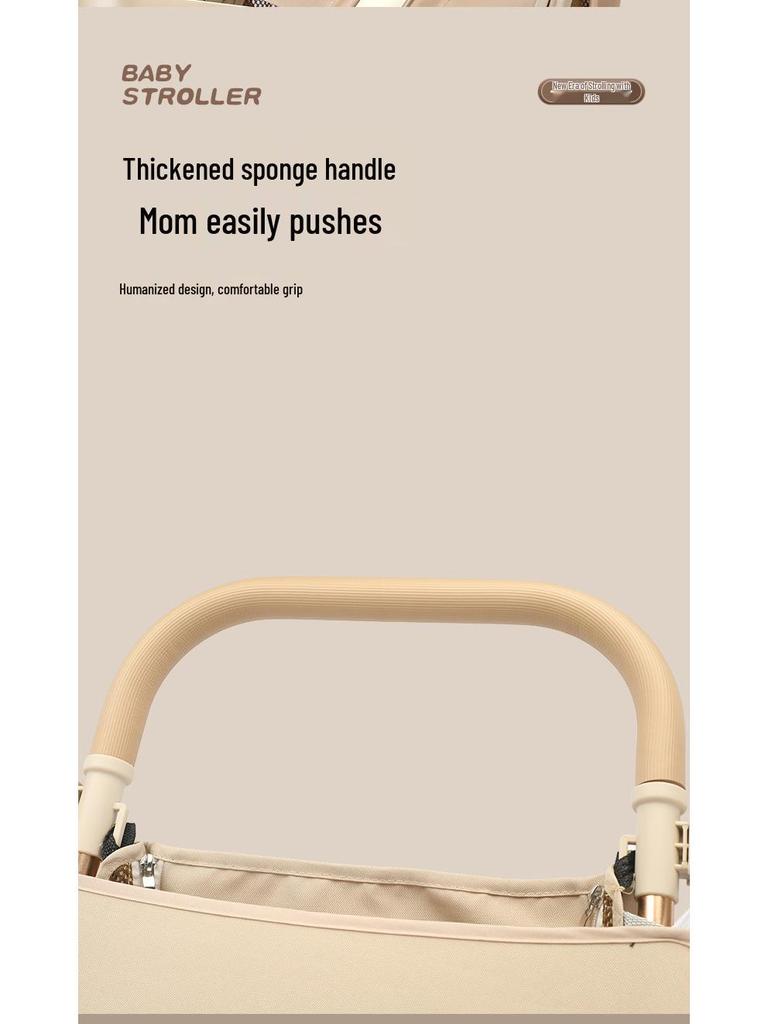 Lightweight High Landscape Baby Stroller with Tray | One-Button Fold & Portable Design