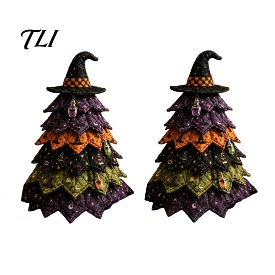 Seasonal Home Decor Projects DIY Quilted Fabric Christmas Tree Craft Kit, Vintage Patchwork Handmade Ornament Set Xmas Sewing Set, Tabletop